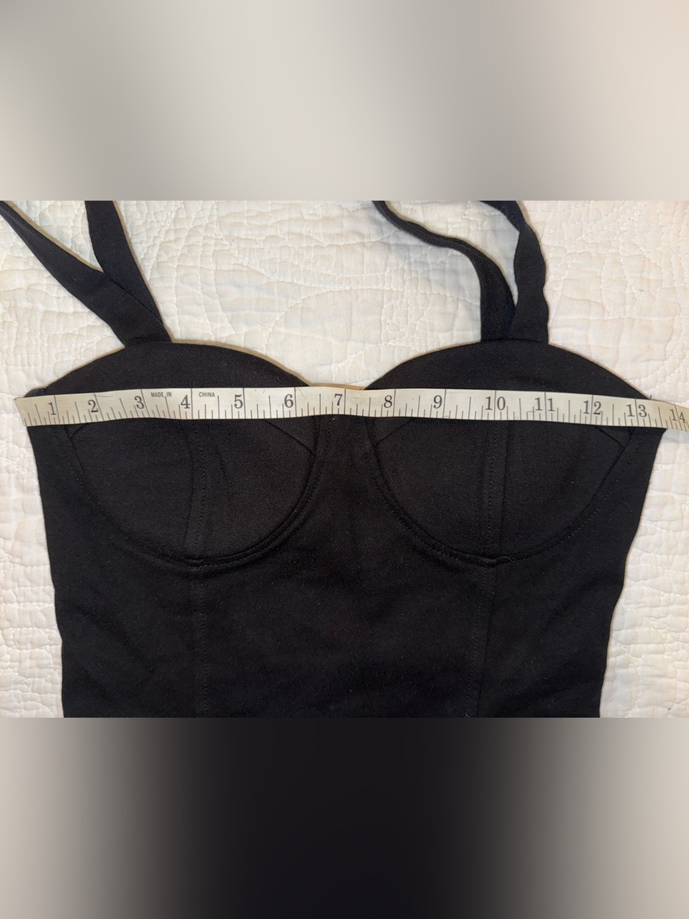 Shinestar Black Corset Crop Top Small Bustier Zip Back Club Going Out Top - Picture 6 of 7